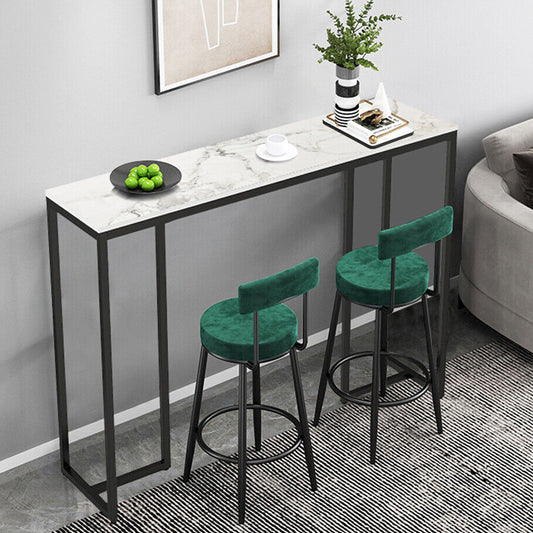 Exquisite Water Ripple Marble Console Table Bar Table w Thicken Stable Metal Leg V767-JJ-XZ181-XNE
