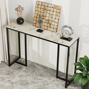 Exquisite Water Ripple Marble Console Table Bar Table w Thicken Stable Metal Leg V767-JJ-XZ181-XNE