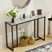 Exquisite Water Ripple Marble Console Table Bar Table w Thicken Stable Metal Leg V767-JJ-XZ181-XNE