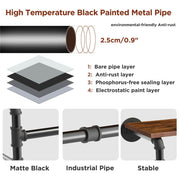 Upgraded Heavy Duty Pipe Clothes Rack Iron Garment Hanging Bar with Top Shelf V767-JJ-XZ182-V1