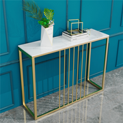 Narrow Console Sofa Entry Table Behind Couch Table Sintered Stone Golden Frame V767-JJ-XZ191-PR-WT-V1