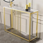Golden Console Table for Hallway Entryway V767-JJ-XZ191-WT-V1