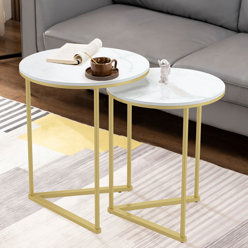Set of 2 Sintered Stone Nesting End Tables V767-JJ-XZ196