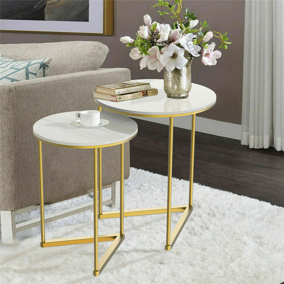Set of 2 Sintered Stone Nesting End Tables V767-JJ-XZ196