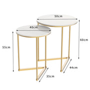 Set of 2 Sintered Stone Nesting End Tables V767-JJ-XZ196