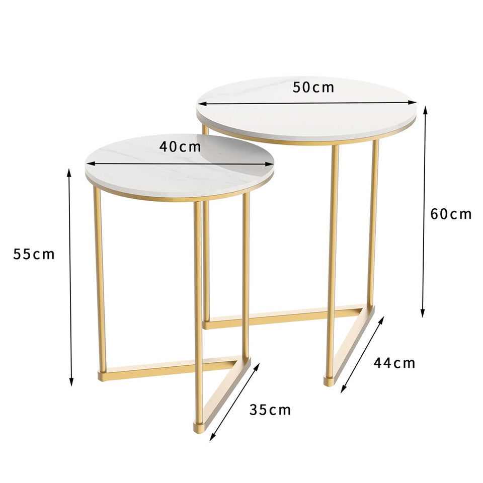 Set of 2 Sintered Stone Nesting End Tables V767-JJ-XZ196