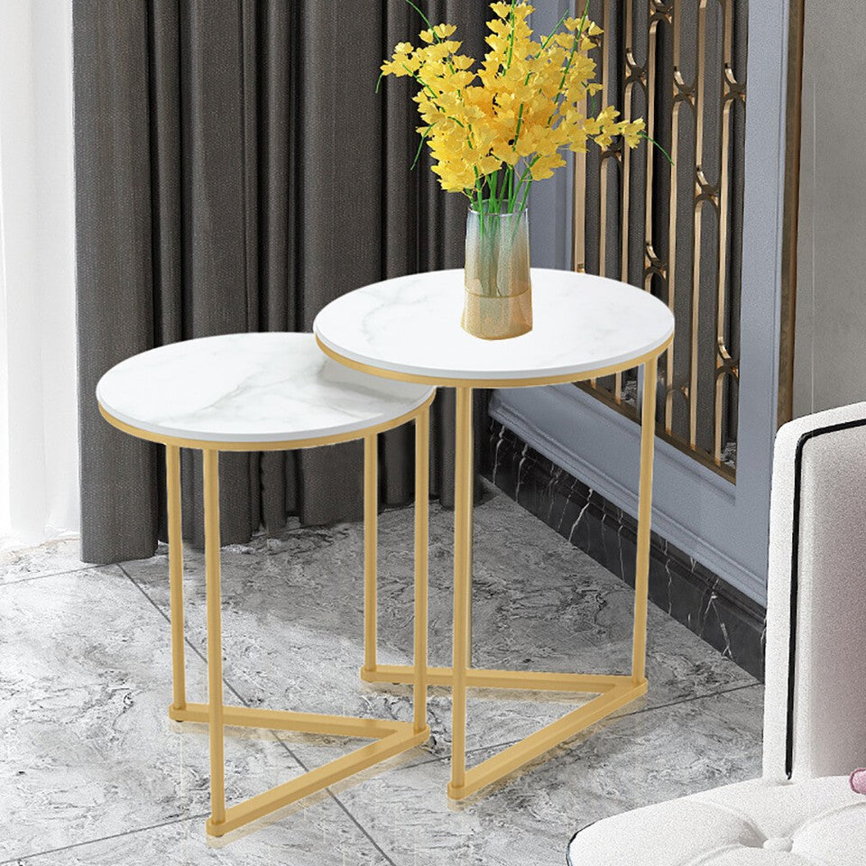 Set of 2 Sintered Stone Nesting End Tables V767-JJ-XZ196