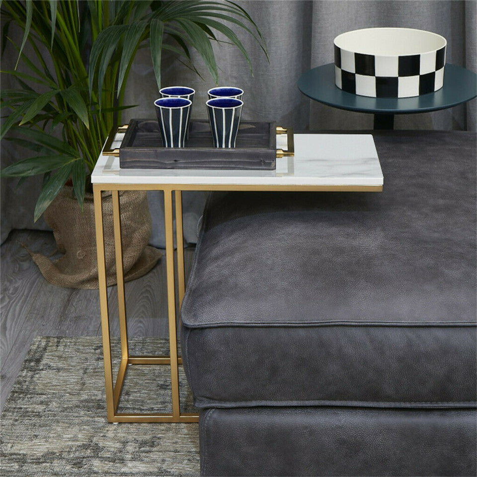 Heavy-Duty C-Shaped End Table with Storage V767-JJ-XZ197