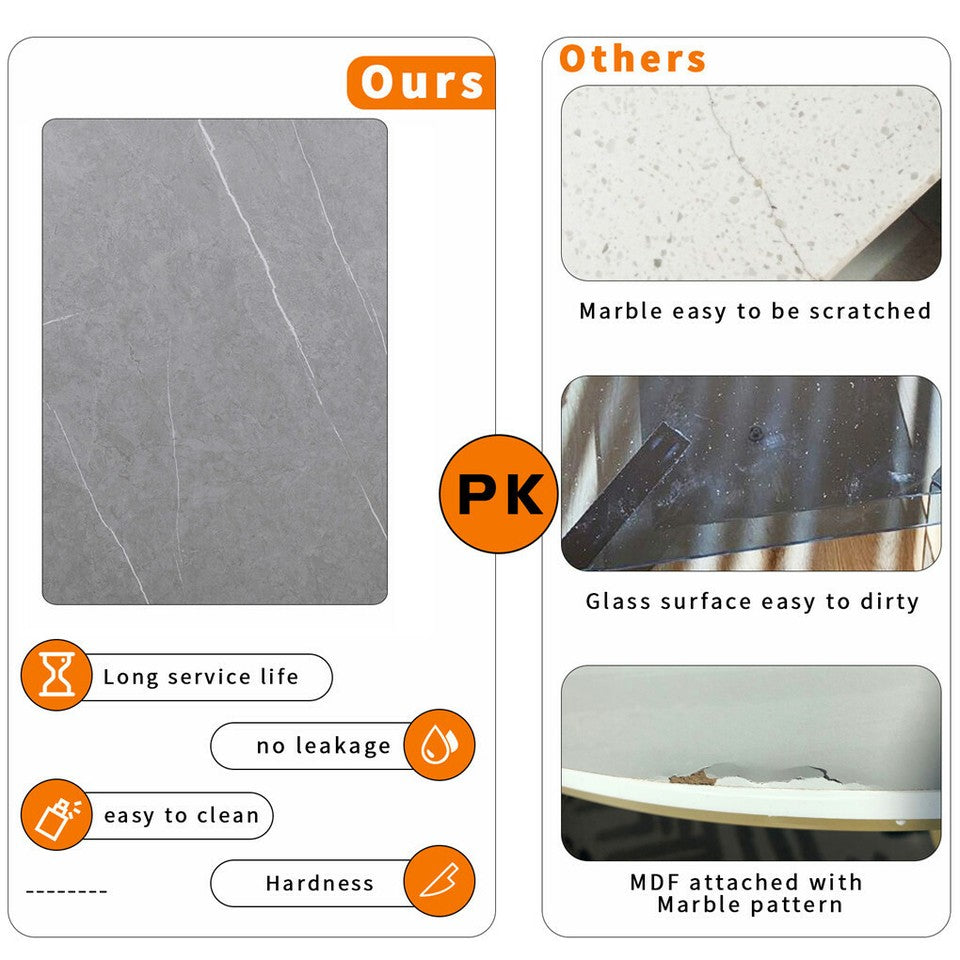 Set of 2 Grey Marble Round Nesting Tables V767-JJ-XZ199