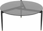 Modern Round Tempered Glass Coffee Table Sofa Side End Table Brown Tinted Metal Frame Living Room V767-JJ-XZ321-GD