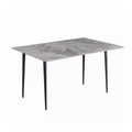 Glossy Gray Rectangular Stone Dining Table With Slim Black Legs V767-JJ-XZ327-YDL