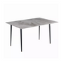 Glossy Gray Rectangular Stone Dining Table With Slim Black Legs V767-JJ-XZ327-YDL