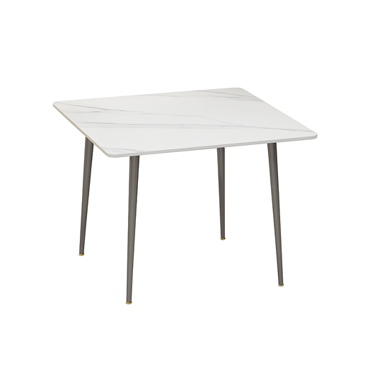 White Sintered Stone Dining Table With Black Legs For Modern Interiors V767-JJ-XZ329-BLB-V1