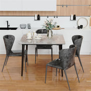 Square Marble Dining Table Sintered Stone Kitchen Table 80x80cm - Modern Restaurant Table with Metal Legs V767-JJ-XZ329-YDL-V1