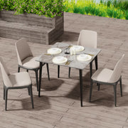 Square Marble Dining Table Sintered Stone Kitchen Table 80x80cm - Modern Restaurant Table with Metal Legs V767-JJ-XZ329-YDL-V1