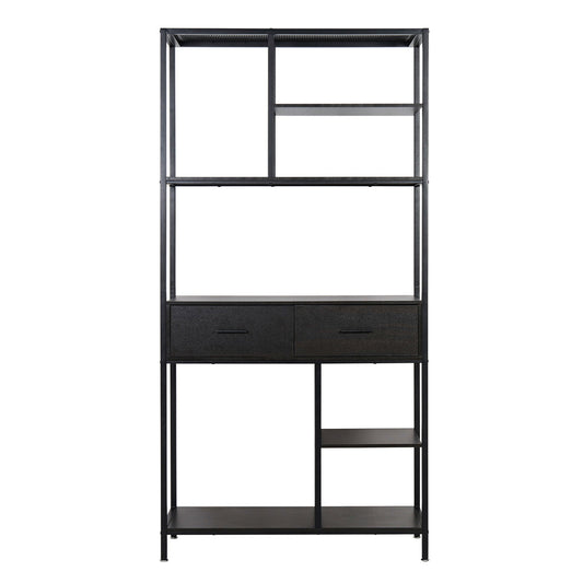 180Cm Tall Bookshelf With Drawers Industrial Bookcase W/ 6 Tiers Storage Shelves V767-JJ-XZ691-V1