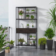 180Cm Tall Bookshelf With Drawers Industrial Bookcase W/ 6 Tiers Storage Shelves V767-JJ-XZ691-V1