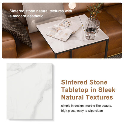 C-Shaped Marble Accent Side Table V767-JJ-XZ776
