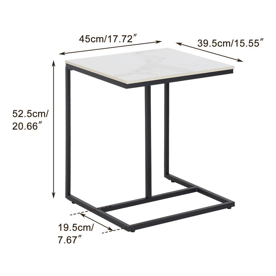 C-Shaped Marble Accent Side Table V767-JJ-XZ776