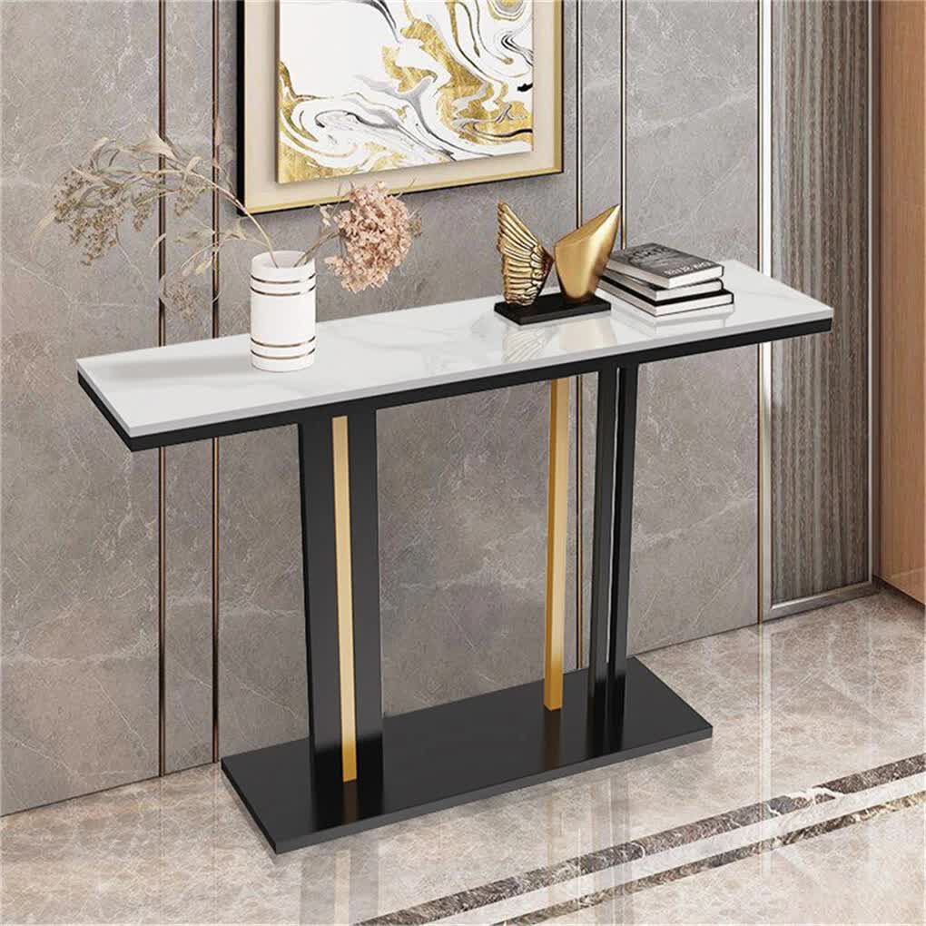 Heavy Duty Marble Entry Console Table Extra Large Sofa Table Accent Furniture V767-JJ-XZ777-BLB