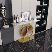 Noble and Elegant Sintered Stone Console Table Hallway Table with Strong Metal Frame V767-JJ-XZ837-XNE