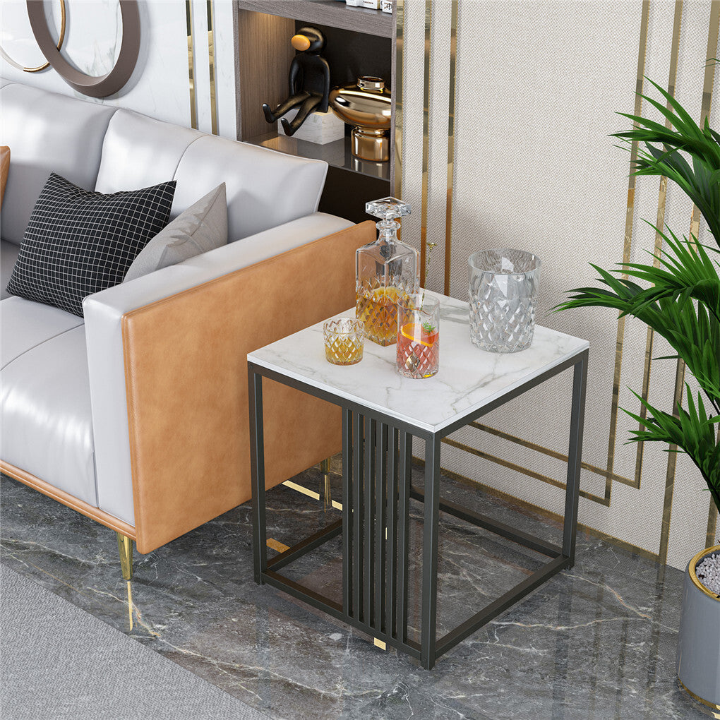 Premium Natural Marble Texture Side End Table Coffee Table Large Bedside Table V767-JJ-XZ877