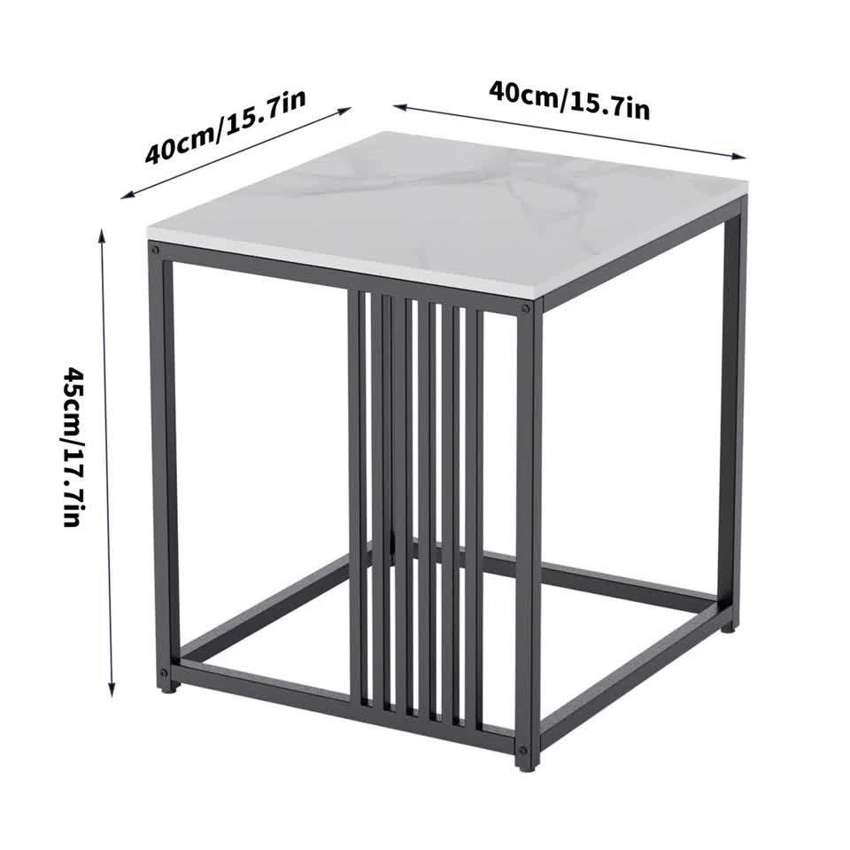 Premium Natural Marble Texture Side End Table Coffee Table Large Bedside Table V767-JJ-XZ877