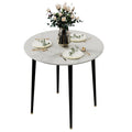 High-End Marble Round Kitchen Dining Table Sintered Stone Restaurant Table 80 x 80 cm V767-JJ-XZ916-WT