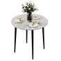 High-End Marble Round Kitchen Dining Table Sintered Stone Restaurant Table 80 x 80 cm V767-JJ-XZ916-WT