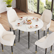 High-End Marble Round Kitchen Dining Table Sintered Stone Restaurant Table 80 x 80 cm V767-JJ-XZ916-WT