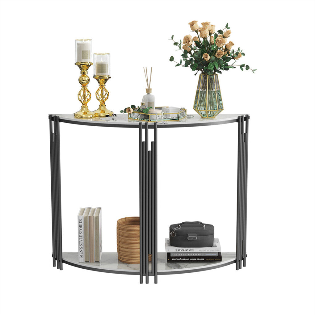 Half Moon Console Table Marble Semi-Circle Entrance Hall Table V767-JJ-XZ926-BLB