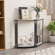 Half Moon Console Table Marble Semi-Circle Entrance Hall Table V767-JJ-XZ926-BLB