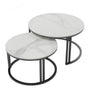 Stylish Round Nesting Coffee Tables with Metal Frame V767-JJ-XZ999-BLB