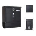 Lockable Mailbox Wall Mounted Mail Letter Post Box with Newspaper Holder Rack V767-JJ-ZR1233