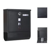 Lockable Mailbox Wall Mounted Mail Letter Post Box with Newspaper Holder Rack V767-JJ-ZR1233