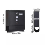 Lockable Mailbox Wall Mounted Mail Letter Post Box with Newspaper Holder Rack V767-JJ-ZR1233
