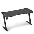 Z-Shaped Computer Gaming Desk with RGB LED Lights Home Office Table X-Large 140cm V767-JJ-ZT823