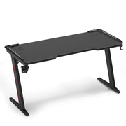 Z-Shaped Computer Gaming Desk with RGB LED Lights Home Office Table X-Large 140cm V767-JJ-ZT823