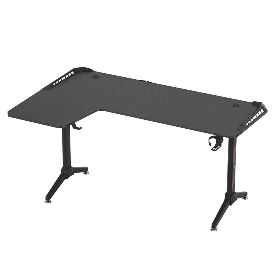 Black L-Shaped Gaming Desk w/ Storage Box V767-JJ-ZT878-L