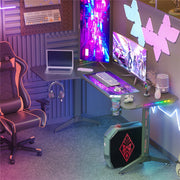 Black L-Shaped Gaming Desk w/ Storage Box V767-JJ-ZT878-L