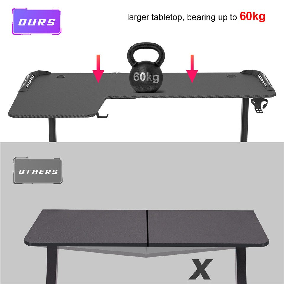 Black L-Shaped Gaming Desk w/ Storage Box V767-JJ-ZT878-L