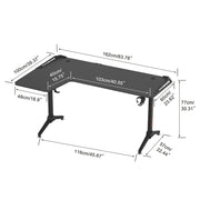 Black L-Shaped Gaming Desk w/ Storage Box V767-JJ-ZT878-L