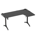 Multi-Style Pro Gaming Desk RGB LED L-Shaped PC Computer Studio Gamer Table Carbon Fibre V767-JJ-ZT878-R