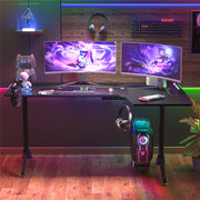 Multi-Style Pro Gaming Desk RGB LED L-Shaped PC Computer Studio Gamer Table Carbon Fibre V767-JJ-ZT878-R