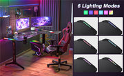 Multi-Style Pro Gaming Desk RGB LED L-Shaped PC Computer Studio Gamer Table Carbon Fibre V767-JJ-ZT878-R