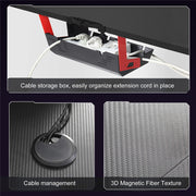 Multi-Style Pro Gaming Desk RGB LED L-Shaped PC Computer Studio Gamer Table Carbon Fibre V767-JJ-ZT878-R