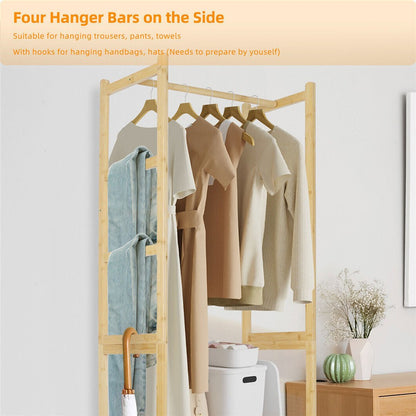 High Strength Bamboo Clothing Rack Closet Organizer Storage Cabinet & Shoe Shelf V767-JJ-ZY1113