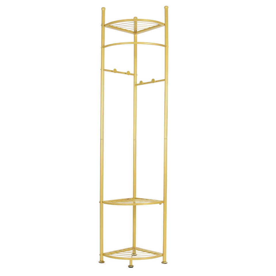 Fin Heavy Duty Clothes Stand Space-Saving Corner Coat Hat Shoes Rack Bedroom V767-JJ-ZY1123-G1
