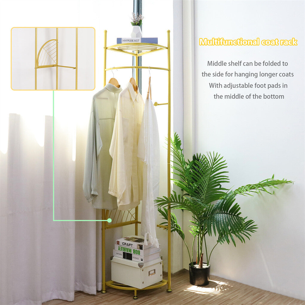 Fin Heavy Duty Clothes Stand Space-Saving Corner Coat Hat Shoes Rack Bedroom V767-JJ-ZY1123-G1