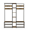 Xxl Corner Coat Stand Widen Depth Bench Shoe Rack Storage Shelves 10 Dual Hooks V767-JJ-ZY1368